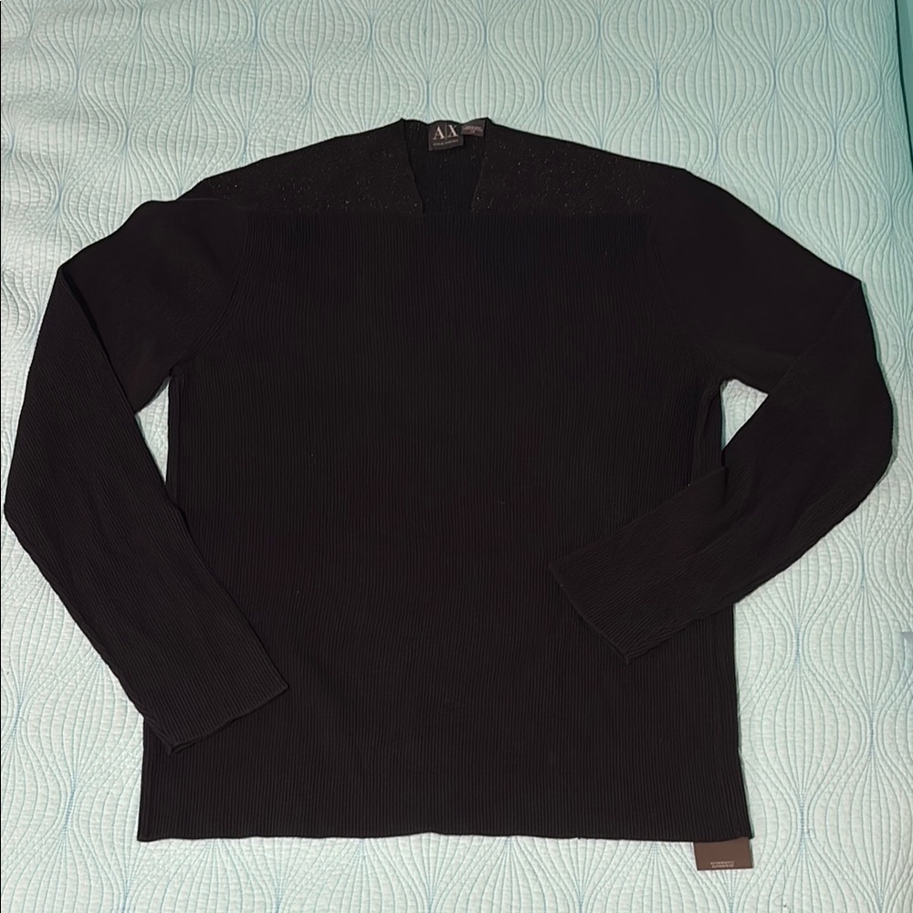 Armani Exchange Black Textured Sweater